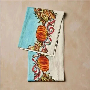 NWT 14"×90" Table Runner Fall Pumpkin Ribbon - John Derian for Target